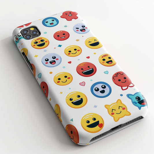 Playful Emoji Pattern Phone Case - Smileymoji Edition