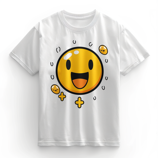 Playful Smiling Face Graphic Tee by Smileymoji